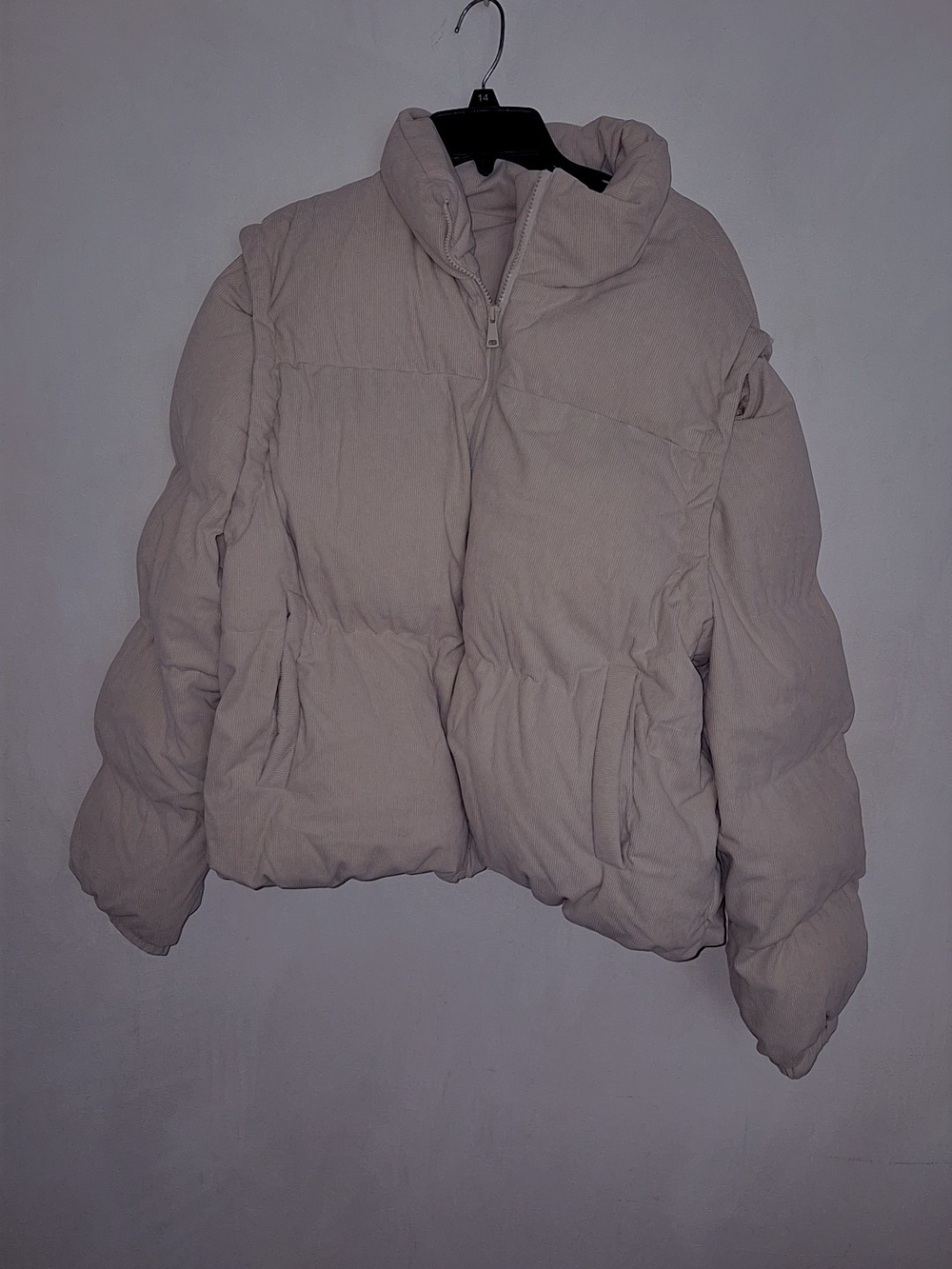 Fashion Nova Light Cream Puffer Jacket